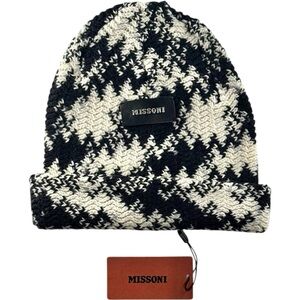 NWT Missoni 100% Wool Houndstooth Beanie